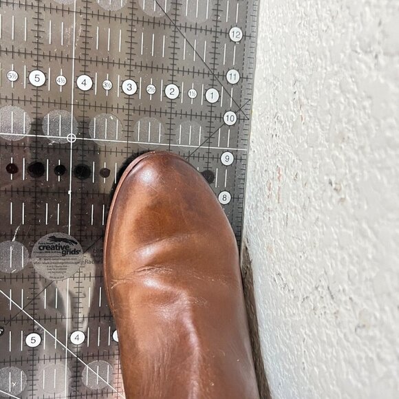 Frye Courtney Overlay Stud Women Size 6B Brown Cognac Leather Laser Cut Boot - Picture 15 of 15